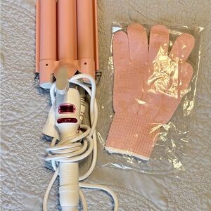 Pink Hair Waver with Heat Glove